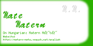 mate matern business card
